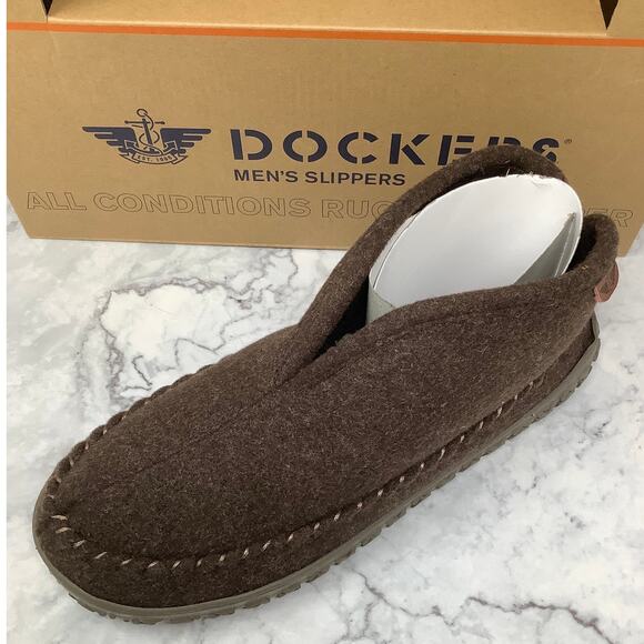 Dockers Mens 9 Taupe Rugged Wool Boot Slip-On Slippers Comfort Classy PALLET3-3 - Picture 2 of 7